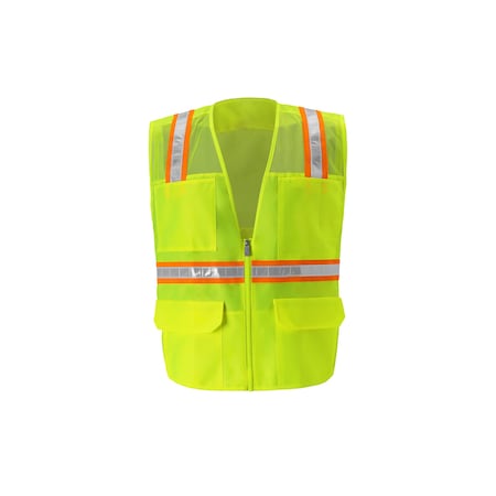2W International Hi-Vis Safety Vest M H Back, , Zipper 6 Pockets 8048-M M